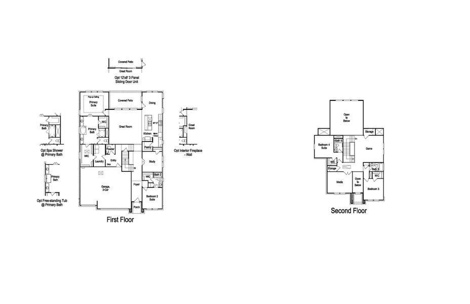 2D floor plan layout of this home in Santa Rita Ranch, Liberty Hill, TX (Image 2). 2D floor plan layout of this home in Santa Rita Ranch, Liberty Hill, TX (Image 2).