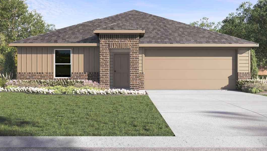 Representative exterior photo of a completed home built from the GLENDALE by D.R. Horton in Faculty Row, Abilene, TX (Image 3).