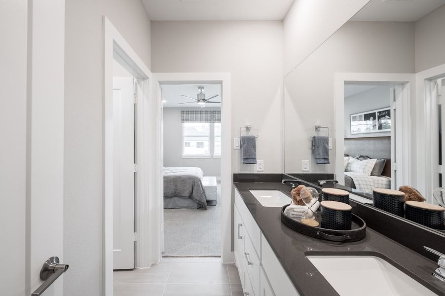 Representative furnished interior of a home built from the Snyder by Tri Pointe Homes in Harvest Green, Richmond (Image 80).