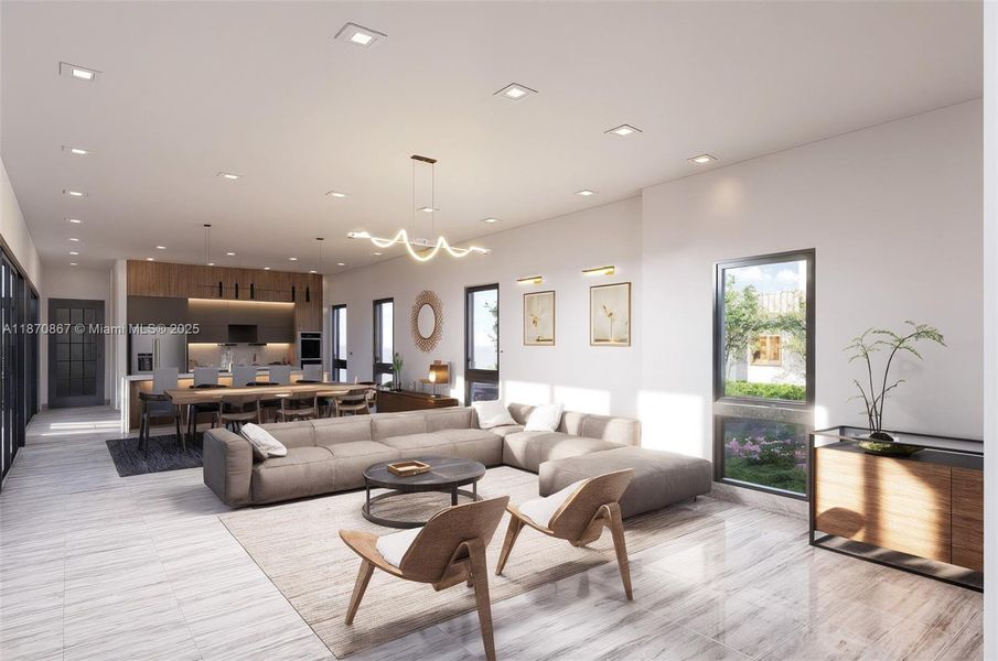 Furnished interior view inside a new home in , Miami (Image 6).