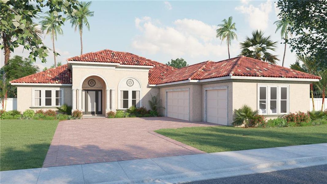 Front exterior of a new home in , Tarpon Springs, FL, highlighting curb appeal (Image 27). Front exterior of a new home in , Tarpon Springs, FL, highlighting curb appeal (Image 27).