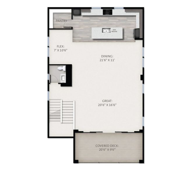2D floor plan layout for the Energetic by Boulder Creek Brands LLC in Baseline, Broomfield, CO (Image 2).