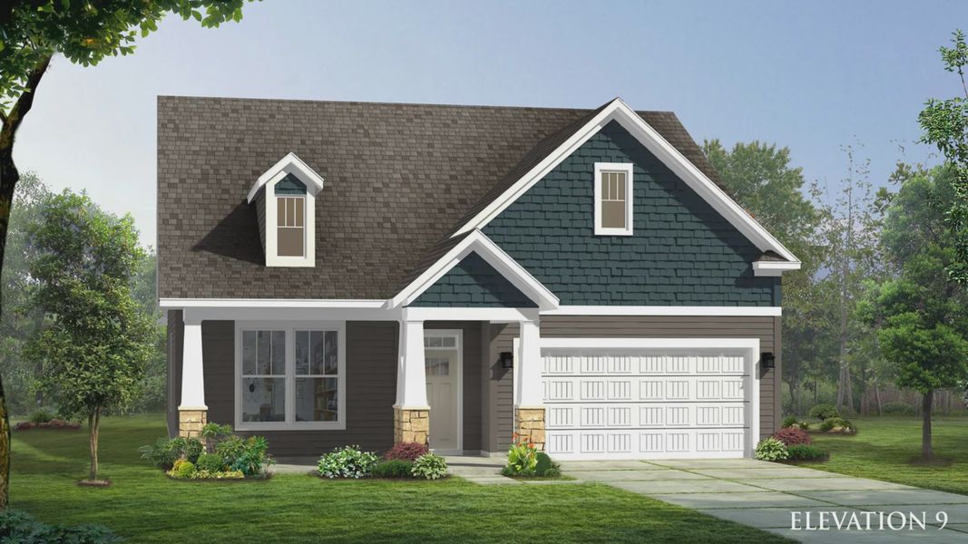 Representative exterior photo of a completed home built from the Cooper 3 by DRB Homes in Pelham Crossing, Greenville, SC (Image 24).