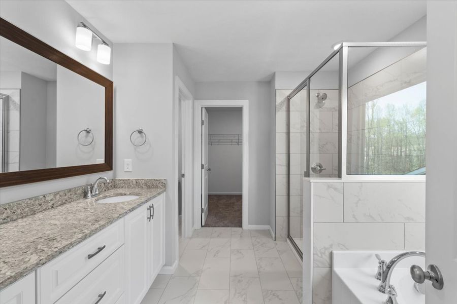 Primary Bathroom | 5065 Anna Creek Way, The Kingsland II Plan by Ivey Homes Primary Bathroom | 5065 Anna Creek Way, The Kingsland II Plan by Ivey Homes