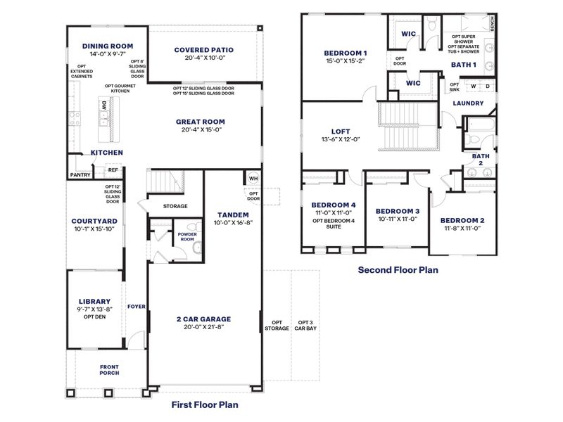 2D floor plan layout for the Crow by D.R. Horton in The Ridge at Stone Butte, Phoenix, AZ (Image 5).