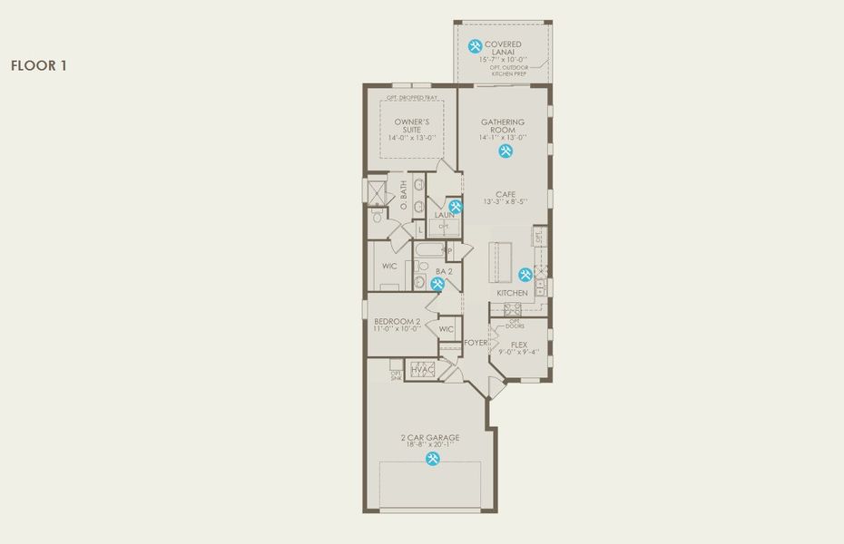 2D floor plan layout for the Contour by Del Webb in Del Webb Explore North River Ranch, Parrish, FL (Image 4).
