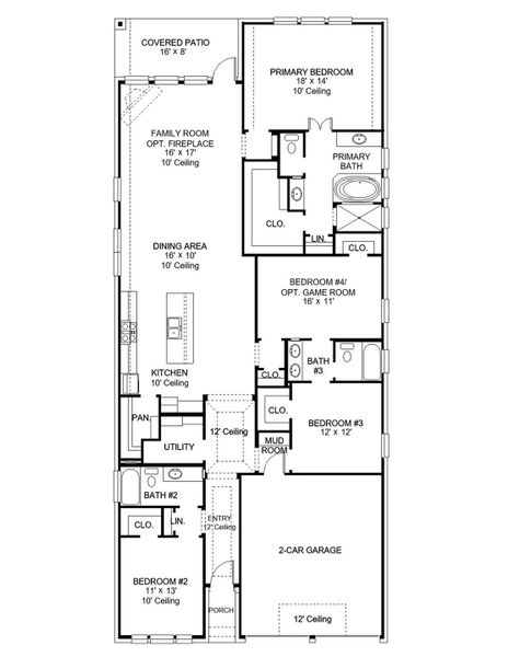 2D floor plan layout of this home in Harvest Green, Richmond, TX (Image 2).