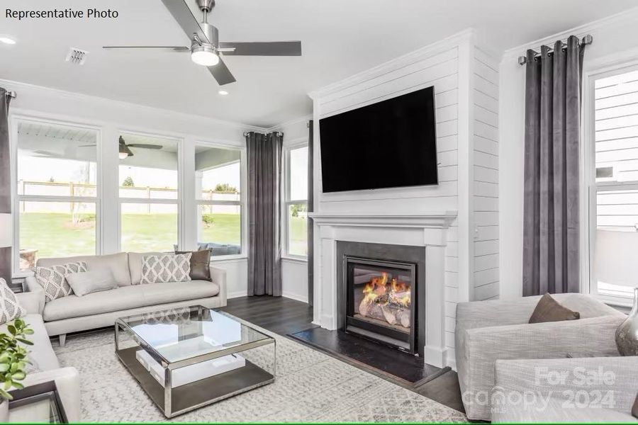 Inviting gas fireplace