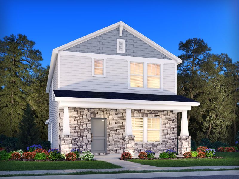 Representative exterior photo of a completed home built from the Oleander by Meritage Homes in Nolen Farm, Gastonia, NC (Image 16).