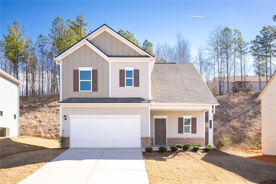 Front exterior of a new home in Varnell Preserve, Dalton, GA, highlighting curb appeal (Image 1). Front exterior of a new home in Varnell Preserve, Dalton, GA, highlighting curb appeal (Image 1).