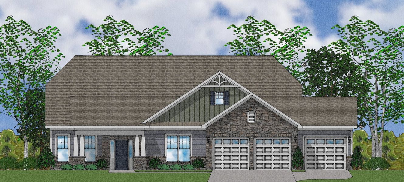 Representative exterior photo of a completed home built from the Byrnes II - Elite Collection by Mungo Homes in Suter Estates, Easley, SC (Image 6).