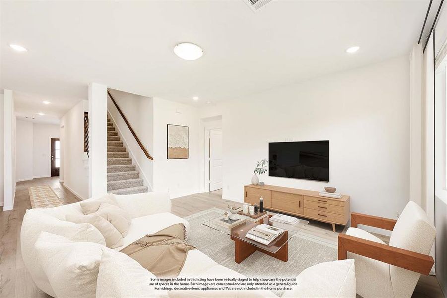 Furnished interior view inside a new home in ArrowBrooke Elements, Aubrey (Image 10). Furnished interior view inside a new home in ArrowBrooke Elements, Aubrey (Image 10).