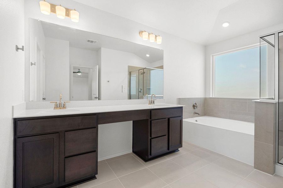 Furnished interior view inside a new home in Salerno - Classic Collection, Round Rock (Image 12). Furnished interior view inside a new home in Salerno - Classic Collection, Round Rock (Image 12).