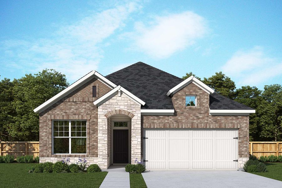 Representative exterior photo of a completed home built from the The Athens by David Weekley Homes in COLTON - Reserve Collection, Montgomery, TX (Image 2). Representative exterior photo of a completed home built from the The Athens by David Weekley Homes in COLTON - Reserve Collection, Montgomery, TX (Image 2).