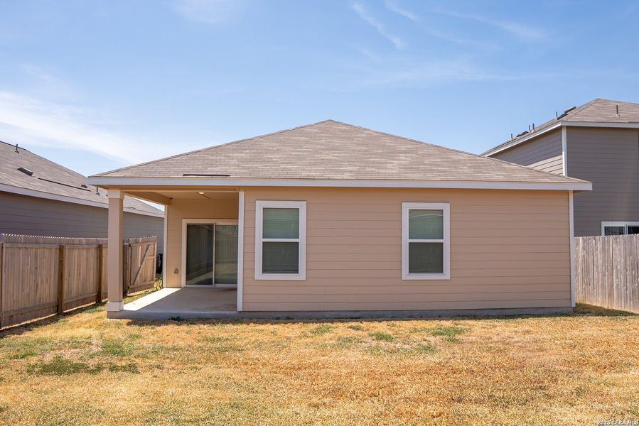 Exterior details and patio area of a home in Trails at Culebra, San Antonio (Image 22).