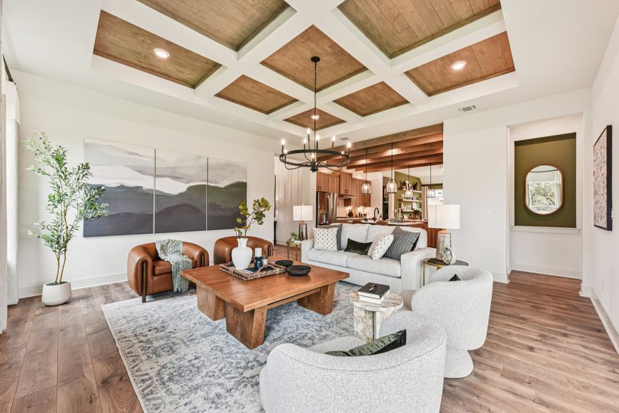 Representative furnished interior of a home built from the Sicily – 60′ Lot by Chesmar Homes in Lakes of Cane Island, Katy (Image 5).