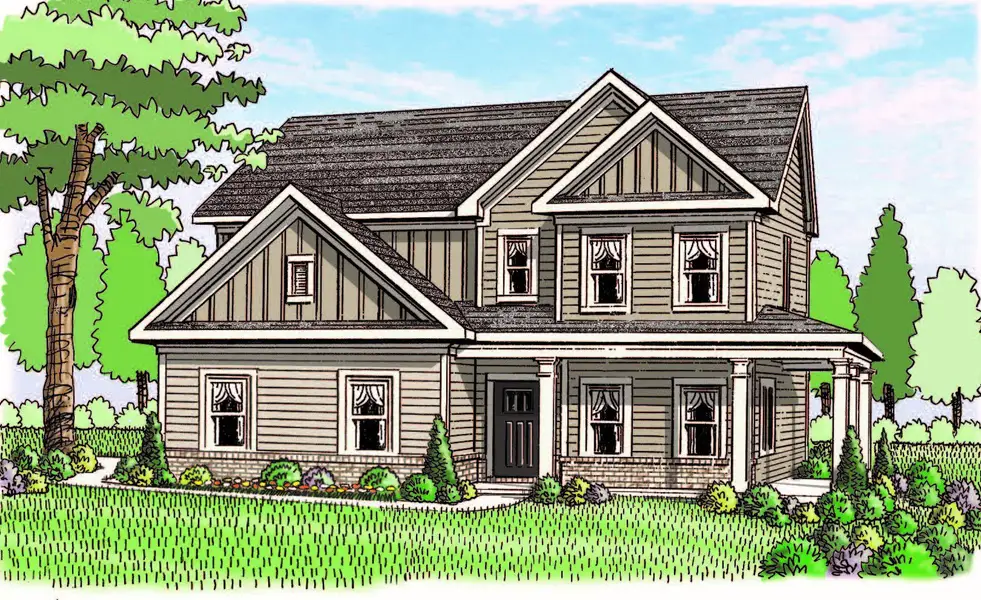 Representative rendering of the exterior for the (GA)The Hunter | Side Entry by Reliant Homes (Image 3).