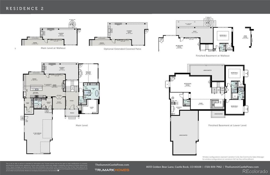 2D floor plan layout of this home in The Summit at Castle Pines, Castle Rock, CO (Image 4).