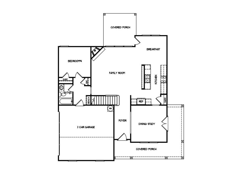 2D floor plan layout for the The Farmington by My Home Communities in Magnolia Ridge, Monroe, GA (Image 3). 2D floor plan layout for the The Farmington by My Home Communities in Magnolia Ridge, Monroe, GA (Image 3).
