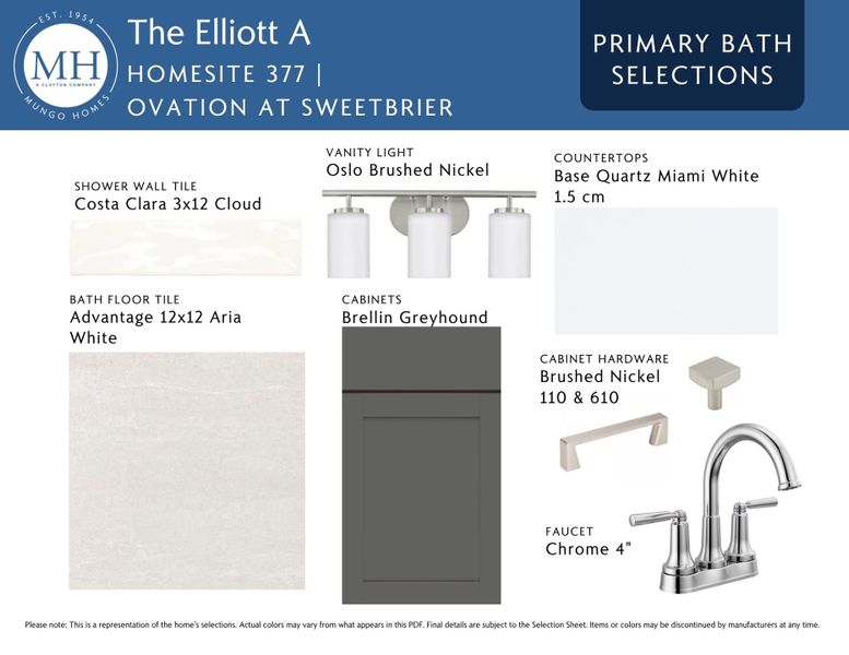 Sample of building materials used in homes in Ovation at Sweetbrier, Durham (Image 8).