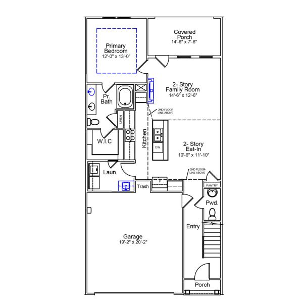 2D floor plan layout of this home in Grand Park, Leland, NC (Image 3). 2D floor plan layout of this home in Grand Park, Leland, NC (Image 3).