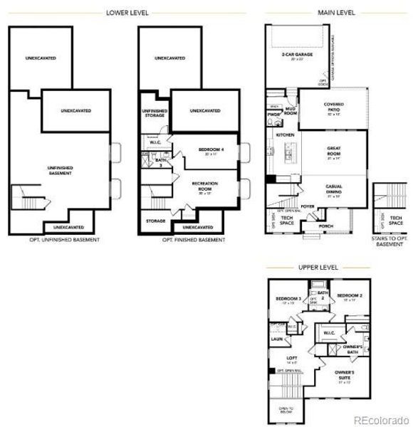 2D floor plan layout of this home in Windler Single Family Homes, Aurora, CO (Image 3).