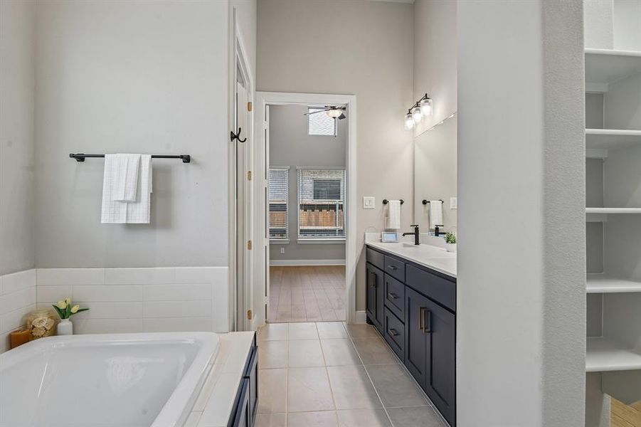 Furnished interior view inside a new home in Elements at Viridian - Garden Series, Arlington (Image 9). Furnished interior view inside a new home in Elements at Viridian - Garden Series, Arlington (Image 9).