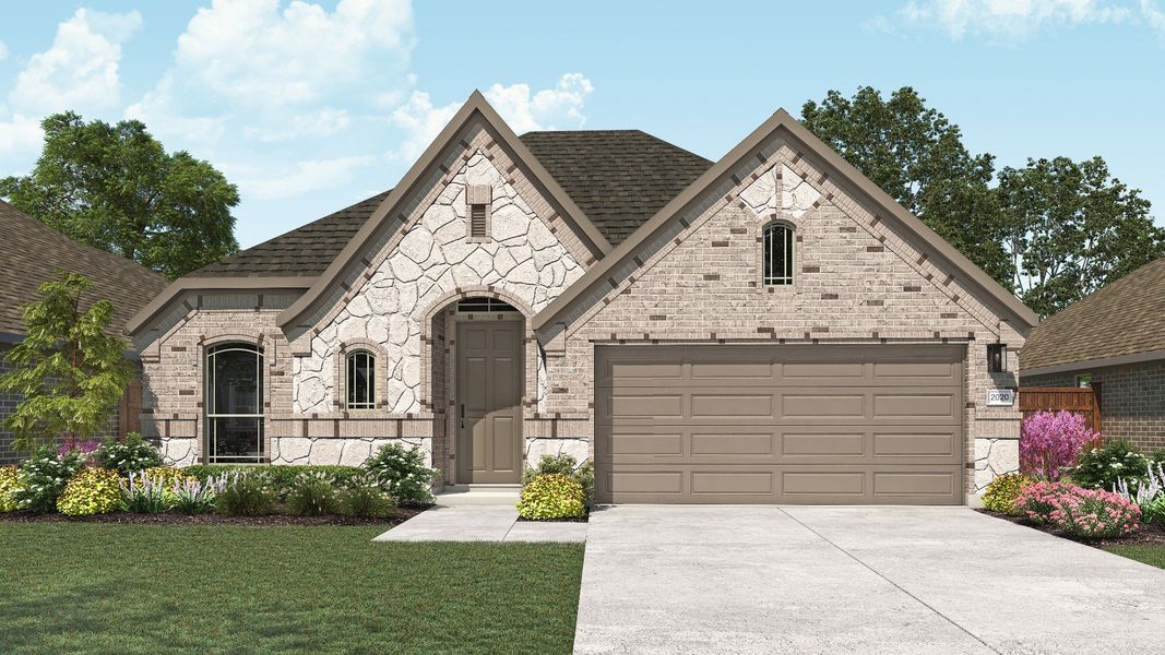 Representative exterior photo of a completed home built from the Laurel by DRB Homes in Heritage Mill, Hutto, TX (Image 5). Representative exterior photo of a completed home built from the Laurel by DRB Homes in Heritage Mill, Hutto, TX (Image 5).