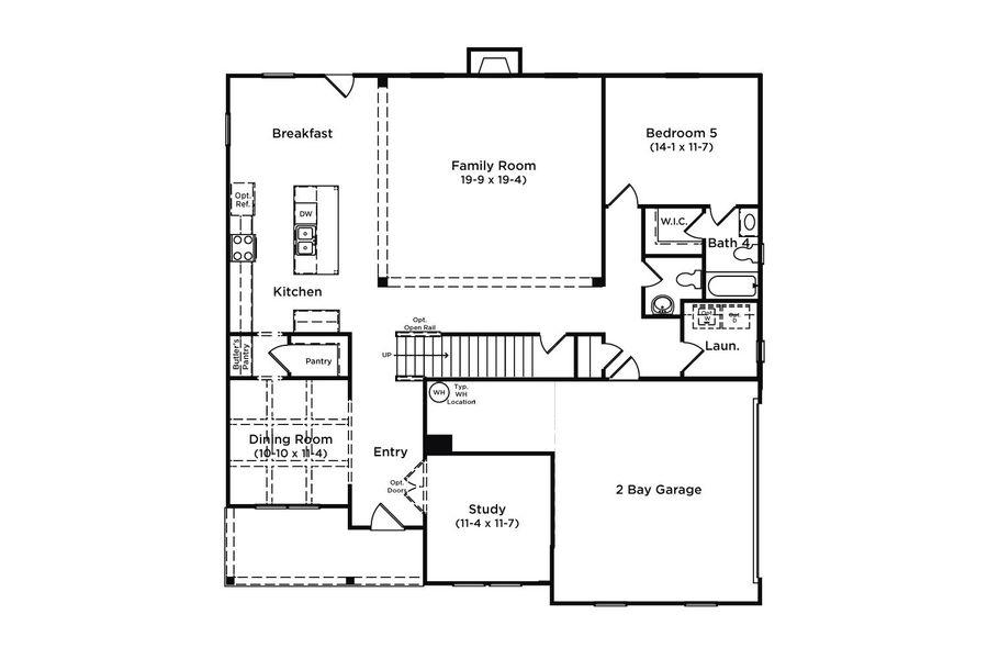 2D floor plan layout for the Rosemary II - SL by DRB Homes in Brighton, Locust Grove, GA (Image 3).