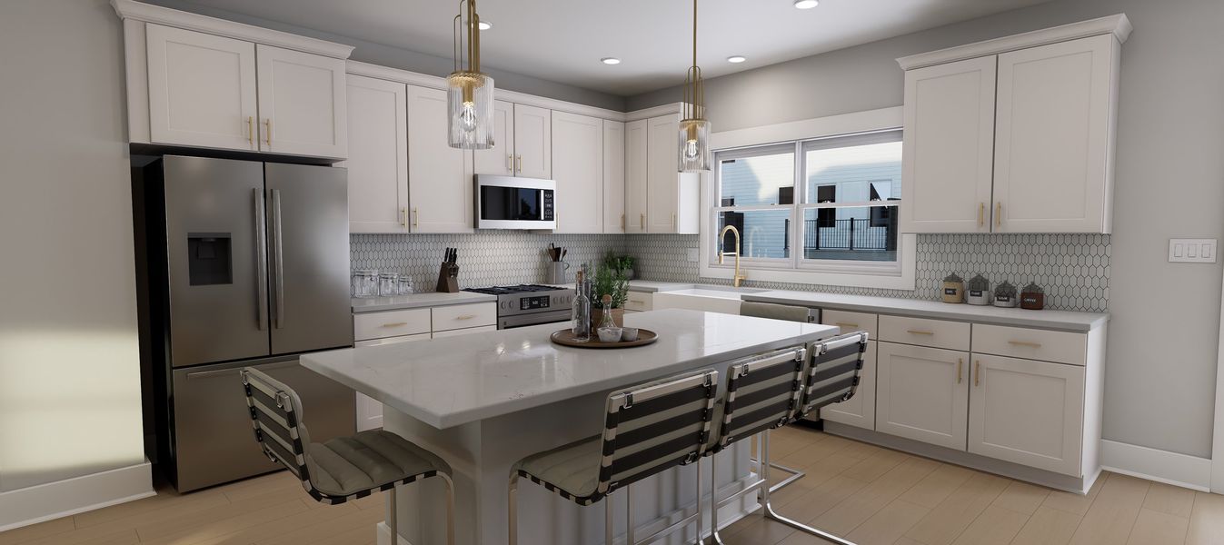 Representative furnished interior of a home built from the Atlas End Unit by Baker Residential in Atwater Station - Midtown Collection, Fuquay Varina (Image 6).