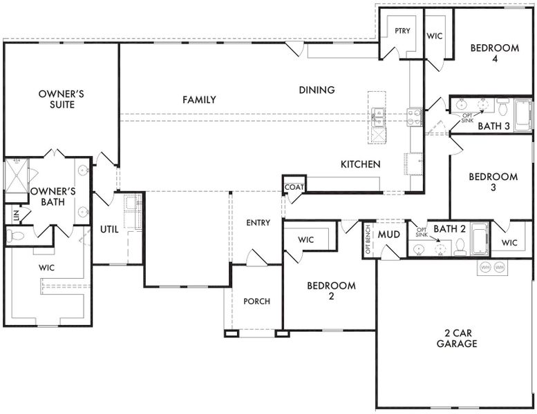 2D floor plan layout for the Olive by Impression Homes in Estates of Palmer, Waxahachie, TX (Image 3). 2D floor plan layout for the Olive by Impression Homes in Estates of Palmer, Waxahachie, TX (Image 3).