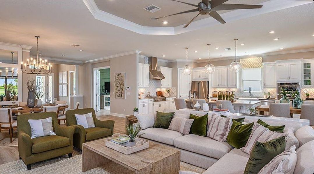 Furnished interior view inside a new home in Esplanade at Azario Lakewood Ranch, Bradenton (Image 12). Furnished interior view inside a new home in Esplanade at Azario Lakewood Ranch, Bradenton (Image 12).