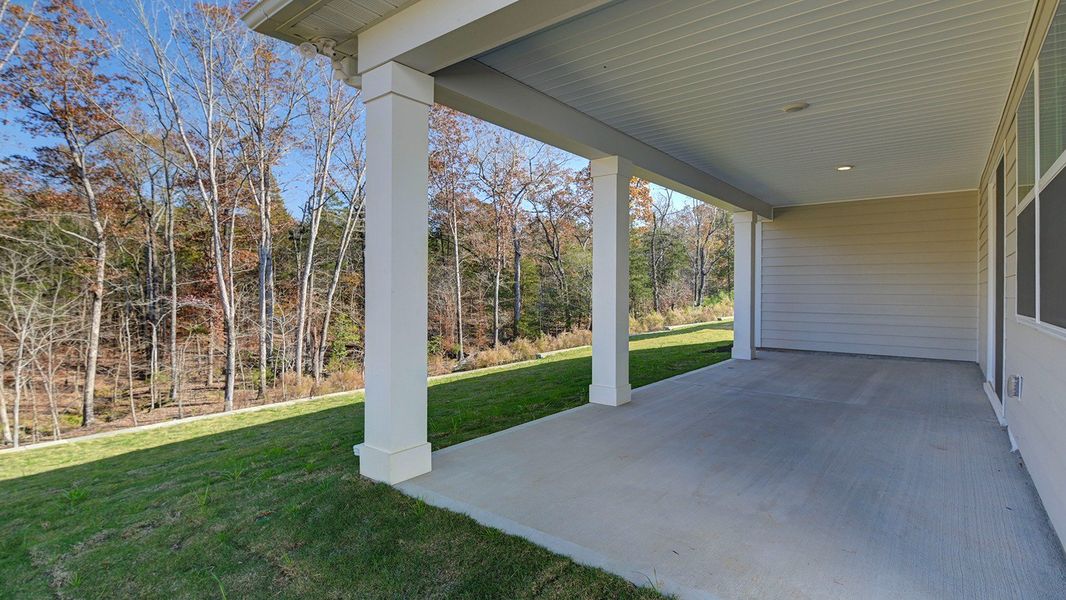 Exterior details and patio area of a home in Livingston Woods, Irmo (Image 27).