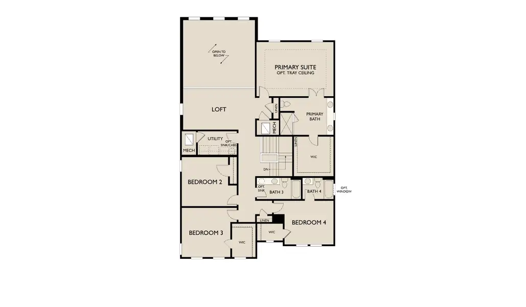 2D floor plan layout for the Duval by Ashton Woods in Berry Bay, Wimauma, FL (Image 4).