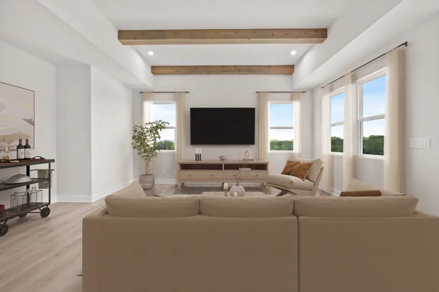 Representative furnished interior of a home built from the Brookwood by Beazer Homes in Cambridge at Steels Bridge, Canton (Image 6).