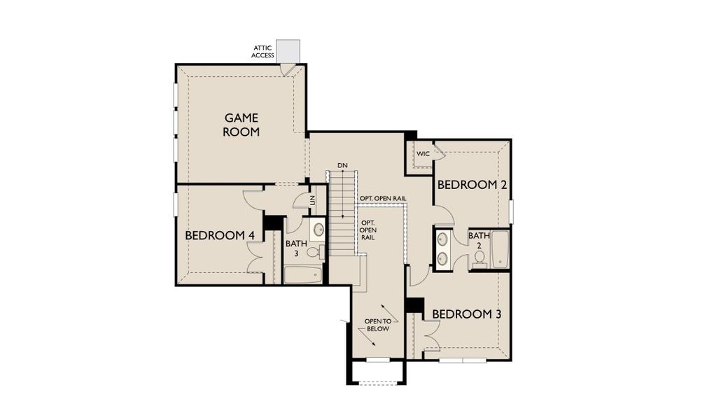 2D floor plan layout of this home in Brookshire at Legacy Hills-60s, Celina, TX (Image 4).