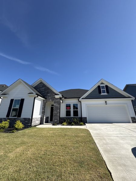 Front exterior of a new home in Windsor, North Augusta, SC, highlighting curb appeal (Image 1).