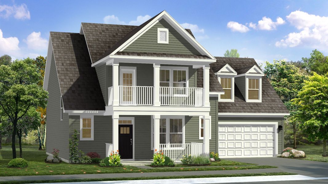 Representative exterior photo of a completed home built from the Sutherland by DRB Homes in Benjamin's Grove, Woodruff, SC (Image 21).