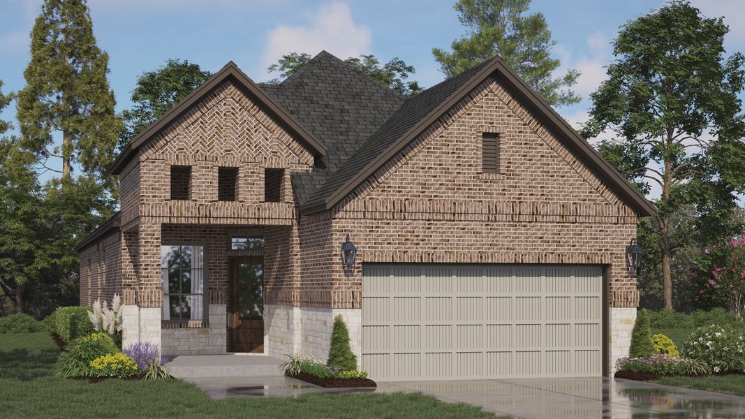 Representative exterior photo of a completed home built from the Athens by Chesmar Homes in Jordan Ranch 40's, Fulshear, TX (Image 15). Representative exterior photo of a completed home built from the Athens by Chesmar Homes in Jordan Ranch 40's, Fulshear, TX (Image 15).