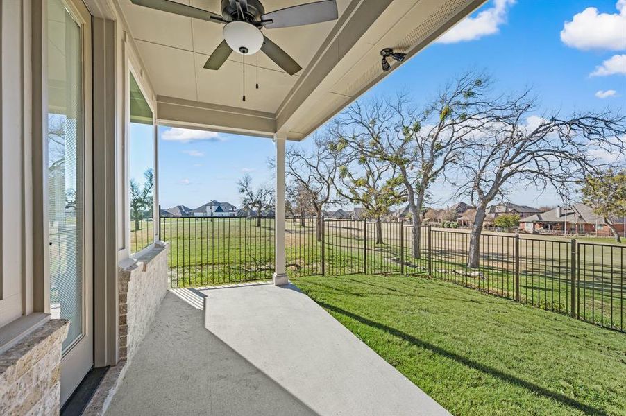 Exterior details and patio area of a home in The Resort on Eagle Mt. Lake, Fort Worth (Image 4).
