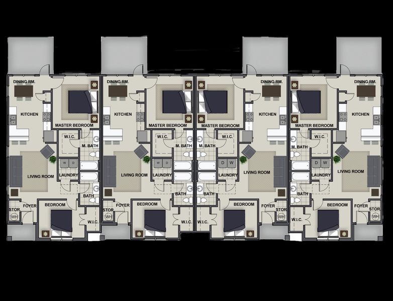 2D floor plan layout for the Bradley by Riverstone Construction, LLC in The Eleuthera, Chattanooga, TN (Image 5).