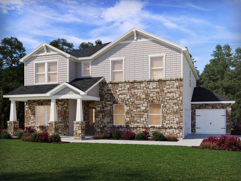 Representative exterior photo of a completed home built from the Taylorsville by Meritage Homes in River Pointe, Monroe, GA (Image 20).