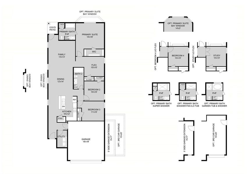 2D floor plan layout of this home in Townsend Reserve, Splendora, TX (Image 2).