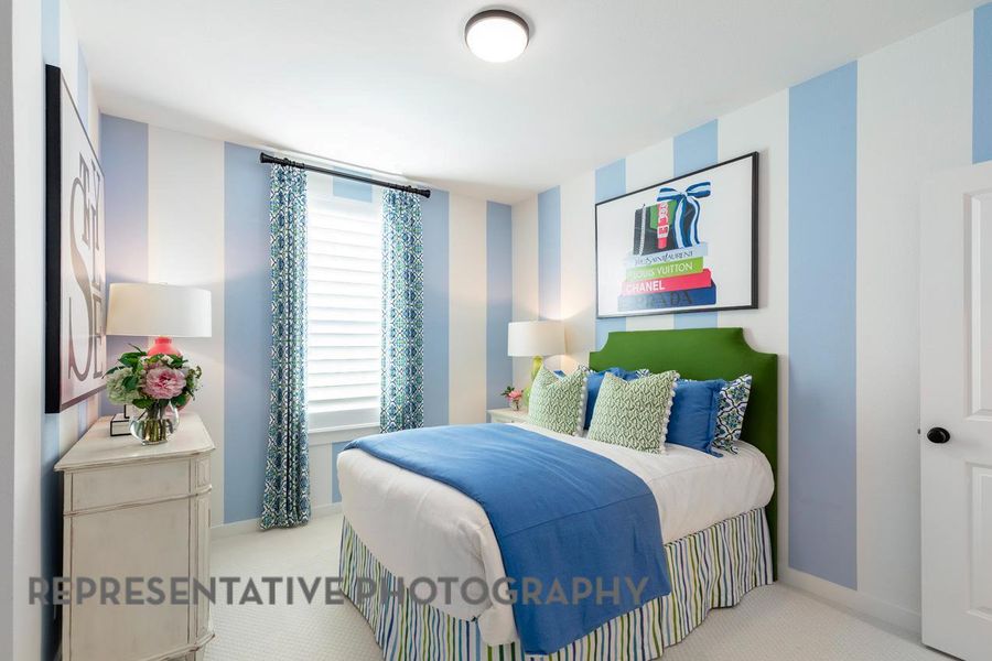 Bedroom with light carpet Bedroom with light carpet