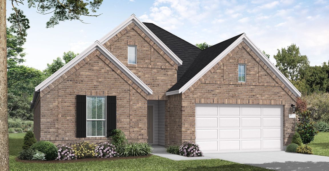 Front exterior of a new home in Nopal Valley, San Antonio, TX, highlighting curb appeal (Image 1). Front exterior of a new home in Nopal Valley, San Antonio, TX, highlighting curb appeal (Image 1).