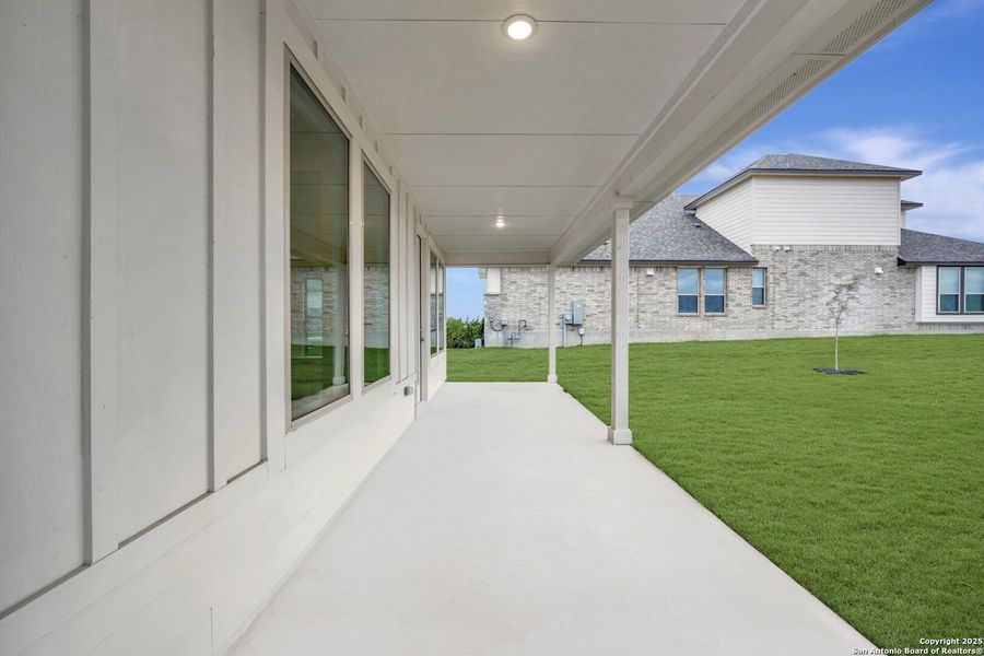 Exterior details and patio area of a home in Preserve at Annabelle Ranch, San Antonio (Image 3). Exterior details and patio area of a home in Preserve at Annabelle Ranch, San Antonio (Image 3).