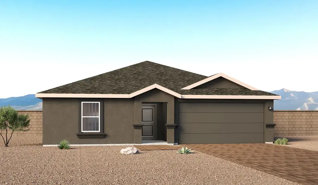 Representative exterior photo of a completed home built from the Bronco - T40B by D.R. Horton in Sorrel Ridge Estates, Tucson, AZ (Image 22).