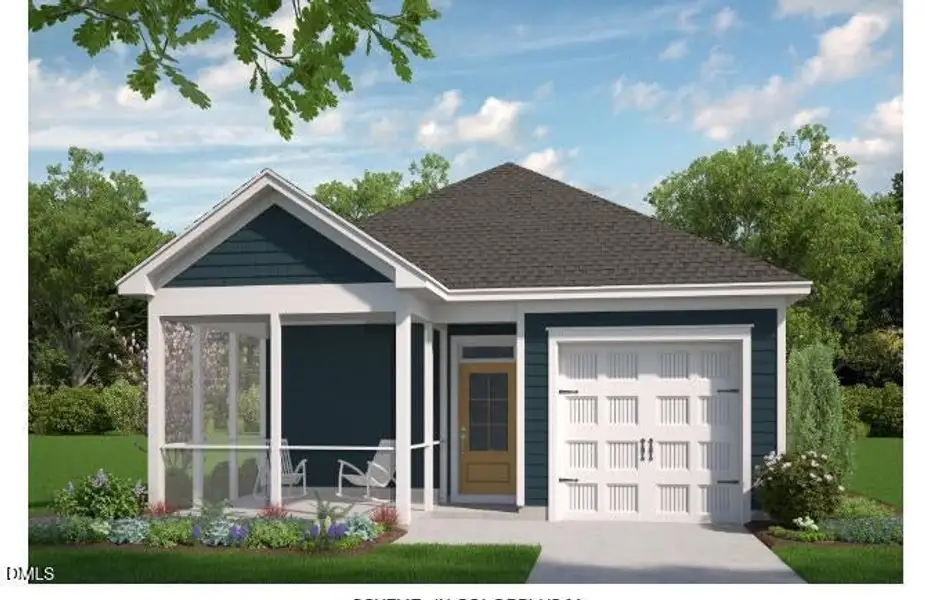 Front exterior of a new home in The Walk at East Village, Clayton, NC, highlighting curb appeal (Image 1). Front exterior of a new home in The Walk at East Village, Clayton, NC, highlighting curb appeal (Image 1).