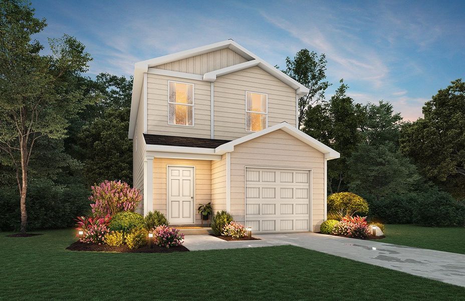 Representative exterior photo of a completed home built from the Navajo by National HomeCorp in Santa Fe, Cleveland, TX (Image 1). Representative exterior photo of a completed home built from the Navajo by National HomeCorp in Santa Fe, Cleveland, TX (Image 1).