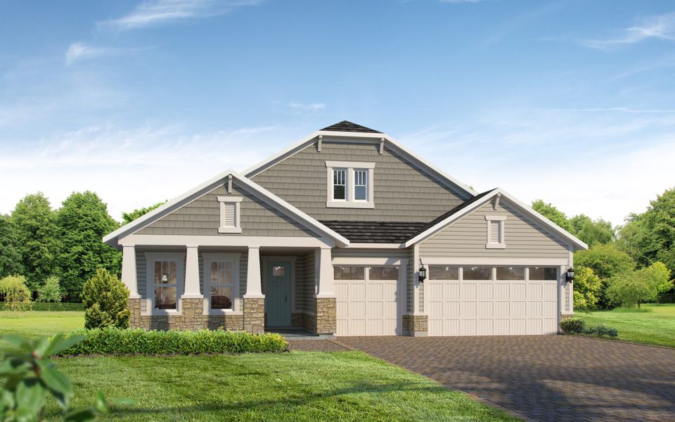 Representative exterior photo of a completed home built from the Lola - Hidden Creek by MasterCraft Builder Group in SilverLeaf, St. Augustine, FL (Image 19).